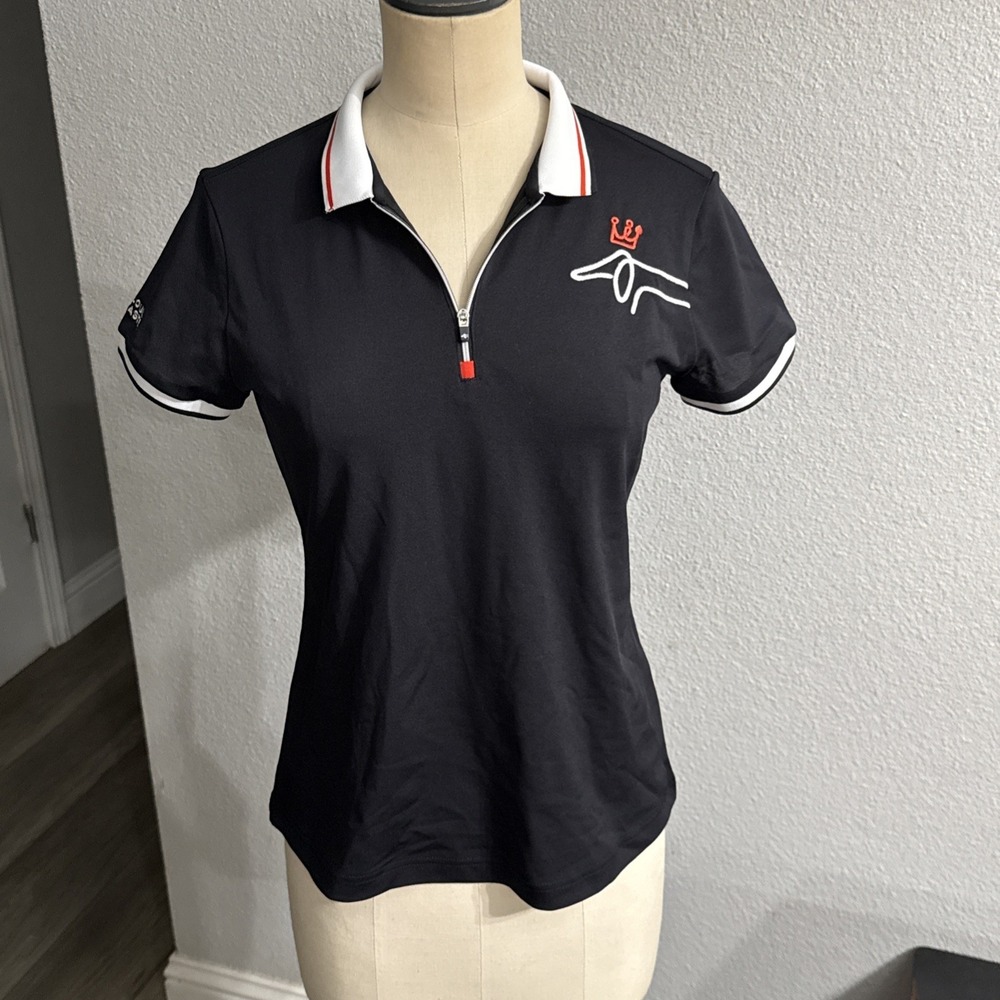 Louis Castel Women 90 Size‎ XS Polo Shirt  Dachshund Logo GOLF Embroidered Crown